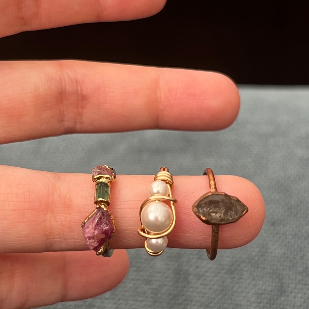 Set of 3 rings + starfish charm